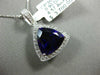 ESTATE LARGE 7.65CT DIAMOND & AMETHYST 14KT WHITE GOLD 3D HALO FLOATING PENDANT