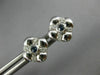 ESTATE .20CT DIAMOND & AAA SAPPHIRE 14KT WHITE GOLD FLOWER SQUARE STUD EARRINGS