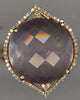 ESTATE 17.98CT DIAMOND & AAA PINK TOPAZ 14KT ROSE GOLD 3D LEAF SHAPE FUN RING