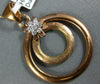 ESTATE LARGE .19CT DIAMOND 18KT ROSE GOLD FLOWER CIRCLE OF LIFE FLOATING PENDANT