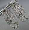 ESTATE .78CT DIAMOND 14KT WHITE GOLD OVAL OPEN FILIGREE CLIP ON HANGING EARRINGS