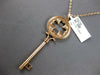 .09CT DIAMOND 14KT ROSE GOLD 3D ETOILE 4 LEAF CLOVER KEY TO YOUR HEART PENDANT