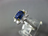 ESTATE WIDE 2.21CT DIAMOND & AAA SAPPHIRE 14K WHITE GOLD CUSHION ENGAGEMENT RING