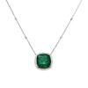 LARGE 21.15CT DIAMOND & AAA EMERALD 18KT 2 TONE GOLD 3D CUSHION & ROUND NECKLACE