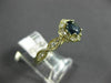 ESTATE 1.07CT DIAMOND & AAA SAPPHIRE 14K YELLOW GOLD FLOWER LEAF ENGAGEMENT RING