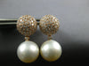 1.56CT DIAMOND & AAA SOUTH SEA PEARL 18K ROSE GOLD 3D SEMI BALL HANGING EARRINGS