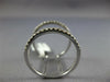 ESTATE LARGE .47CT DIAMOND 18KT WHITE GOLD 3D CLASSIC DOUBLE FULL BAR RING