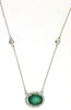 1.37CT DIAMOND & AAA EMERALD 14KT YELLOW GOLD OVAL & ROUND BY THE YARD NECKLACE