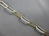 WIDE & LONG 3.25CT DIAMOND 14KT 2 TONE GOLD 3D CLASSIC OVAL LINK LOVE BRACELET