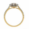 .59CT WHITE & PINK DIAMOND 18KT WHITE & ROSE GOLD 3D DOUBLE HALO ENGAGEMENT RING