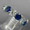 ESTATE WIDE 3.85CT DIAMOND & AAA SAPPHIRE 14KT WHITE GOLD ANNIVERSARY RING 26068