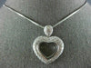 ANTIQUE 2.20CT DIAMOND 18KT WHITE GOLD 3D CLASSIC OPEN HEART PAVE PENDANT #1082