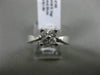 ESTATE WIDE .03CT DIAMOND 14K WHITE GOLD 3D FLORAL 4 STONE LUCIDA ENGAGMENT RING
