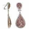 EXTRA LARGE 11.95CT WHITE & PINK DIAMOND 18KT WHITE ROSE GOLD TEAR DROP EARRINGS