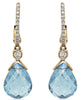 4.89CT DIAMOND & AAA AQUAMARINE 14KT YELLOW GOLD 3D PEAR SHAPE & ROUND EARRINGS