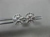 ESTATE .05CT DIAMOND 14KT WHITE GOLD CLUSTER MILGRAIN FLOWER SNOWFLAKE EARRINGS