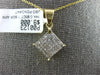 LARGE .85CT DIAMOND 14KT YELLOW GOLD PRINCESS INVISIBLE SQUARE FLOATING PENDANT