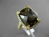 ESTATE MASSIVE 6.92CT DIAMOND & SMOKY TOPAZ 14KT YELLOW GOLD HALO FILIGREE RING