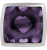ESTATE EXTRA LARGE AAA AMETHYST 18KT WHITE GOLD CABOCHON SQUARE HANDCRAFTED RING