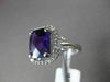 ESTATE WIDE 3.16CTW DIAMOND & AAA EXTRA FACET AMETHYST 14KT WHITE GOLD HALO RING