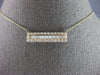 .75CT DIAMOND 14KT YELLOW GOLD 3D ROUND & BAGUETTE RECTANGULAR BAR FUN NECKLACE