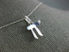 ESTATE SMALL 14KT WHITE GOLD 3D HANDCRAFTED CHAI PENDANT #530