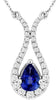 1.08CT DIAMOND & AAA TANZANITE 14KT WHITE GOLD PEAR SHAPE & ROUND FUN NECKLACE
