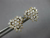 ESTATE 1.0CT DIAMOND 14KT 2 TONE GOLD CLUSTER HEART SHAPE TRILLION STUD EARRINGS