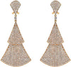 ESTATE LARGE 6.09CT DIAMOND 18KT ROSE GOLD 3D TRIANGULAR PAVE HANGING EARRINGS