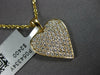 ESTATE .75CT DIAMOND 18K YELLOW GOLD 3D CLASSIC HEART PAVE FLOATING LOVE PENDANT