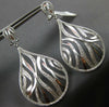 ESTATE LARGE 1.30CT DIAMOND 14K WHITE GOLD 3D TEAR DROP CLIP ON HANGING EARRINGS