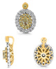 .67CT WHITE & FANCY YELLOW DIAMOND 18K 2 TONE GOLD OVAL & ROUND FILIGREE PENDANT