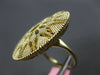 EXTRA LARGE 14KT YELLOW GOLD DIAMOND CUT SUNBURST FILIGREE HANDCRAFTED FUN RING