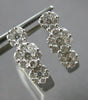 .75CT DIAMOND 14KT WHITE GOLD FLOWER PAST PRESENT FUTURE LEVERBACK HOOP EARRINGS