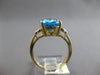 5.24CT DIAMOND & AAA BLUE TOPAZ 14KT YELLOW GOLD 3D OVAL & ROUND FLORAL FUN RING