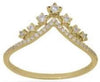 ESTATE .24CT DIAMOND 14K YELLOW GOLD CLASSIC MULTI FLOWER V SHAPE CROWN FUN RING