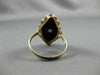 ANTIQUE OLD MINE DIAMOND & ONYX 14KT TWO TONE GOLD SWIRL MARQUISE RING #21458