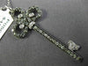 ESTATE LARGE .50CT WHITE & CHOCOLATE FANCY DIAMOND 14K WHITE GOLD 3D KEY PENDANT