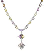 EXTRA LARGE 95.98CT DIAMOND & AAA SAPPHIRE 18K WHITE GOLD LARIAT TENNIS NECKLACE
