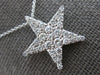ESTATE .60CT DIAMOND 14K WHITE GOLD 3D CLASSIC STAR LOVE FLOATING PENDANT #27842
