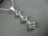 ESTATE LARGE .75CT DIAMOND 14K WHITE GOLD 3D THREE STONE FLOATING PENDANT #19036