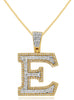 ESTATE 1.05CT DIAMOND 14KT WHITE & ROSE GOLD 3D 3 ROW INITAL E FLOATING PENDANT