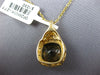 LARGE 3.39CT DIAMOND & AAA SMOKEY TOPAZ 14K YELLOW GOLD CUSHION FLOATING PENDANT