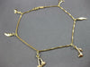 ESTATE EXTRA LONG 14KT YELLOW GOLD 3D MULTI CHARM CLASSIC ITALIAN BRACELET