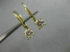 ESTATE .70CT DIAMOND 14K YELLOW GOLD HANGING STUD LEVERBACK EARRINGS G VVS 21294