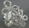 ESTATE LARGE 1.20CT DIAMOND 18KT WHITE GOLD 3D CLASSIC FLOWER BUTTERFLY FUN RING