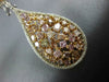 LARGE 9.68CT WHITE & MULTI COLOR DIAMOND 18KT WHITE & ROSE GOLD HANGING EARRINGS