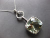 EXTRA LARGE 12.64CT DIAMOND & AAA GREEN AMETHYST 14K WHITE GOLD FLOATING PENDANT