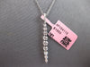 ESTATE 1.61CT DIAMOND 14KT WHITE GOLD CLASSIC ROUND JOURNEY BAR FLOATING PENDANT