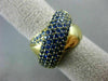 ESTATE LARGE 2.31CT AAA SAPPHIRE & TANZANITE 14K YELLOW GOLD 3D CRISS CROSS RING